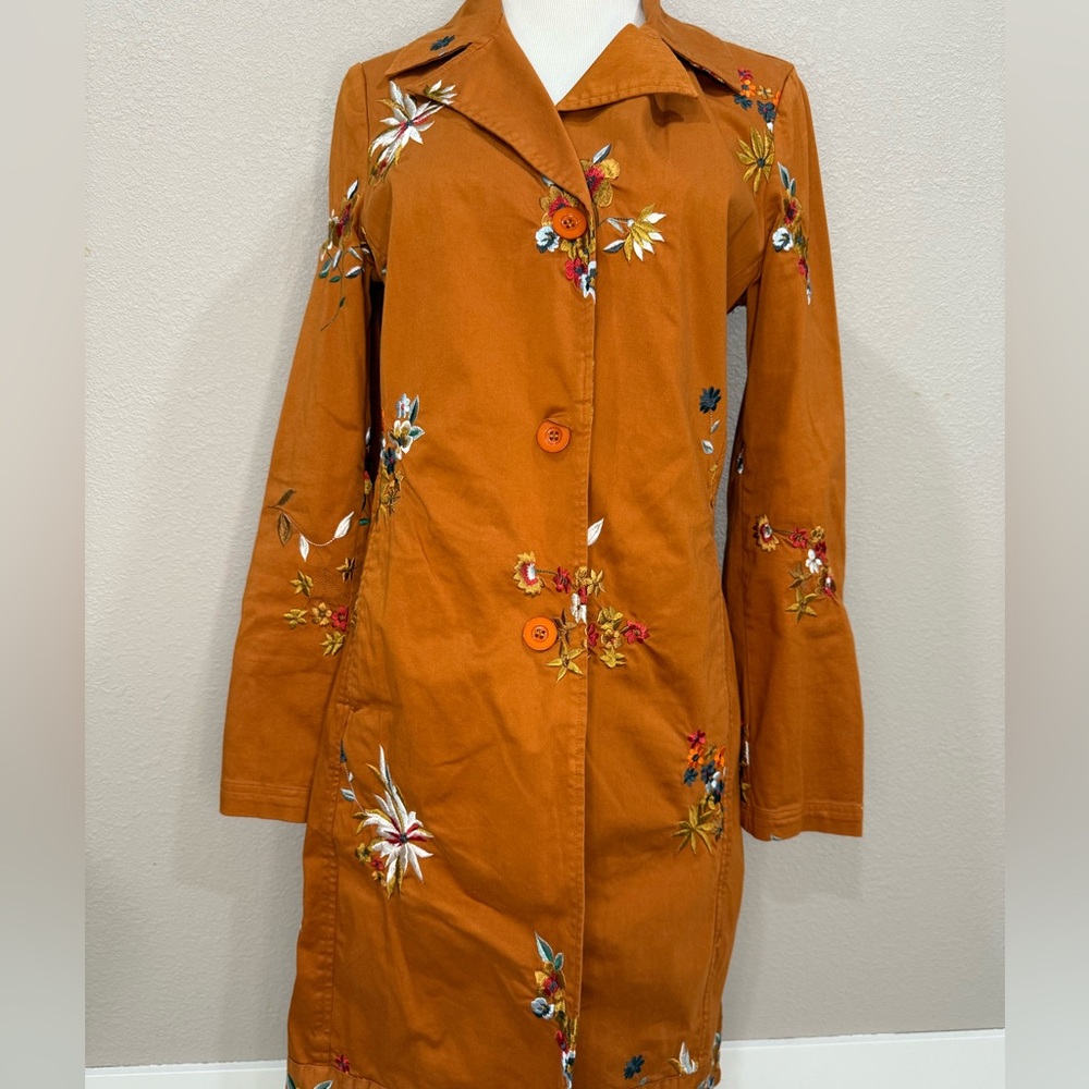 Embroidered Brown Johnny Was Coat